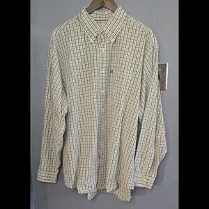Brooks Brothers 346 Original Polo Shirt XL Green White Check All Cotton Men's